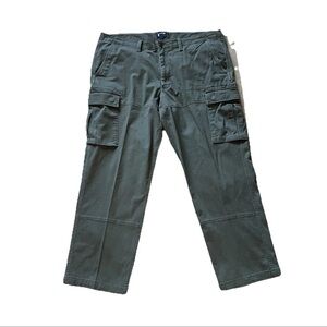 Lands End Army Green Cargo Pants Men’s 40x29 Outdoorsy Woodsmen Fisherman Hike